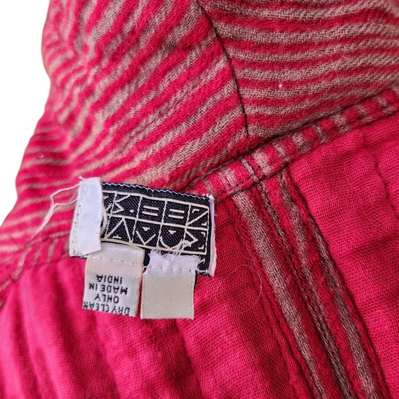 Neeru Kumar Wool Striped Cropped Swing Jacket Coat pockets open S M lagenlook - Picture 11 of 11